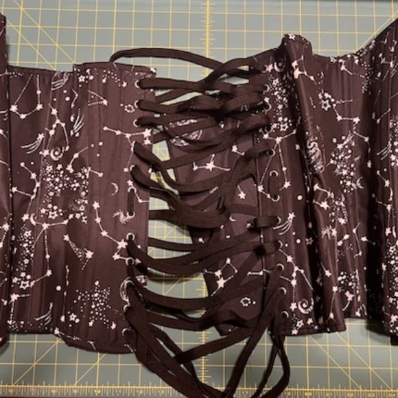 Corset Story 32" Astronomy Black Overbust Cotton Corset - Picture 3 of 3